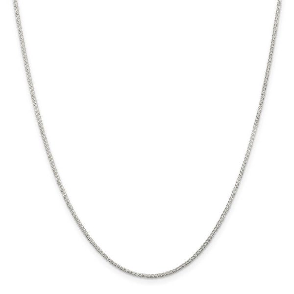 1.25mm Rhodium Plated Sterling Silver Round Spiga Chain Necklace Online Hot Sale