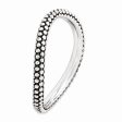 2.25mm Stackable Antiqued Sterling Silver Milgrain Curved Band Fashion