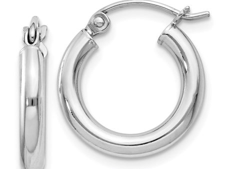 2.5mm, Sterling Silver, Classic Round Hoop Earrings - 14mm (1 2 Inch) on Sale