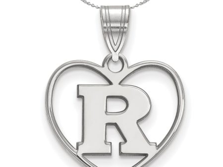 Sterling Silver Rutgers Initial R Heart Necklace Discount