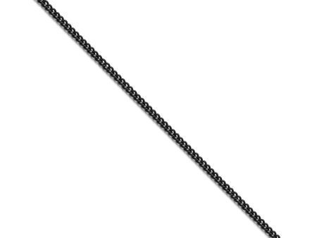 2.25mm Black Plated Stainless Steel Round Curb Chain Necklace Online