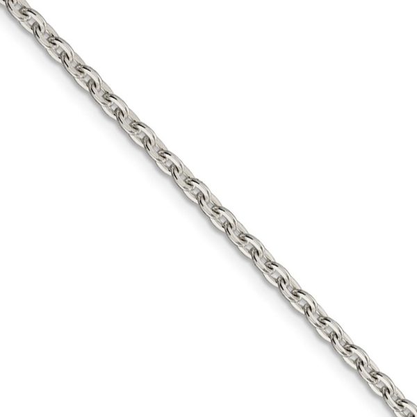 2.75mm Sterling Silver Flat Cable Chain Necklace Supply