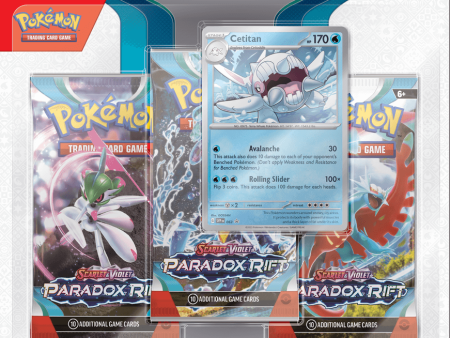 Pokemon Scarlet and Violet Paradox Rift 3 Pack Blister - Cetitan Sale