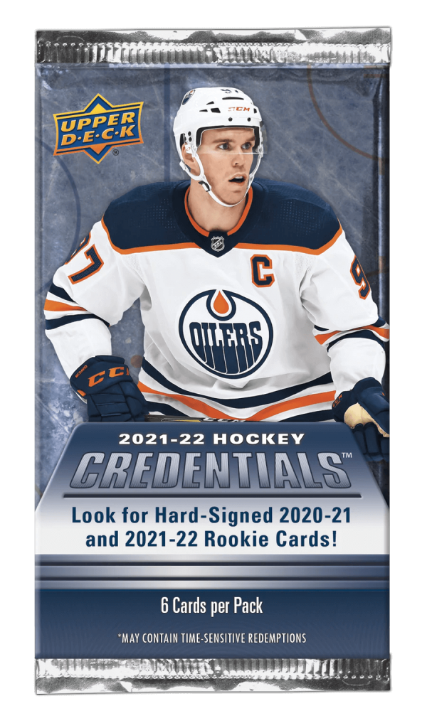 2021-22 Upper Deck Credentials Hockey Hobby Pack on Sale